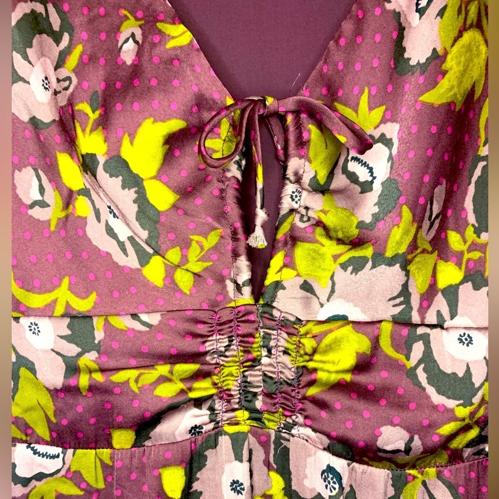 Free People Women’s Morning Light Floral Print Ruched Dress Size 2! - Picture 12 of 13